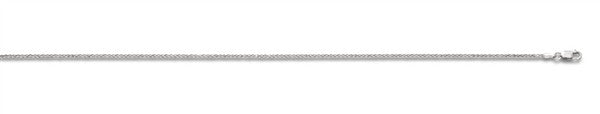 14 Karat White Gold 20" Diamond Cut Wheat Chain