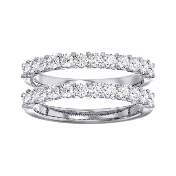 14K 1.02ctw Straight Diamond Ring Guard Band