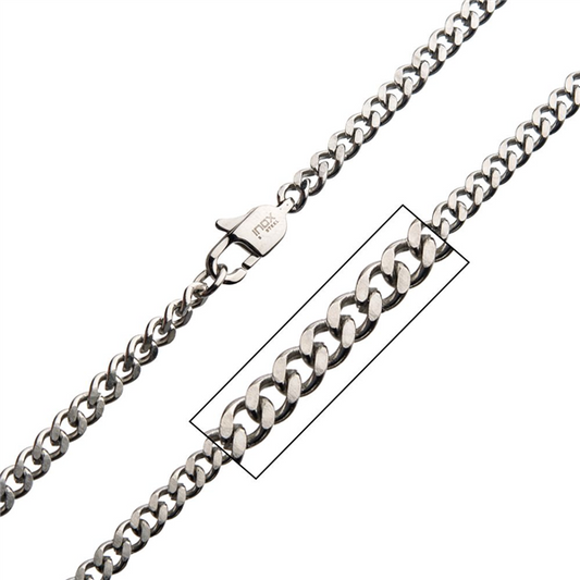 Stainless Steel 3.6mm Diamond Cut Curb Chain 22"