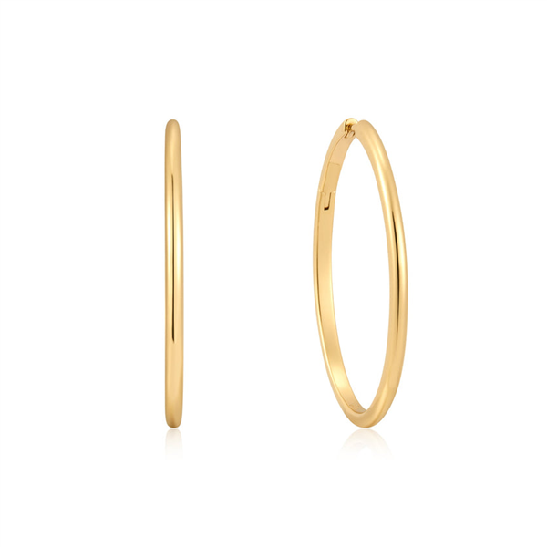 Sterling Silver 14K Gold Plated Large Hoop Earrings