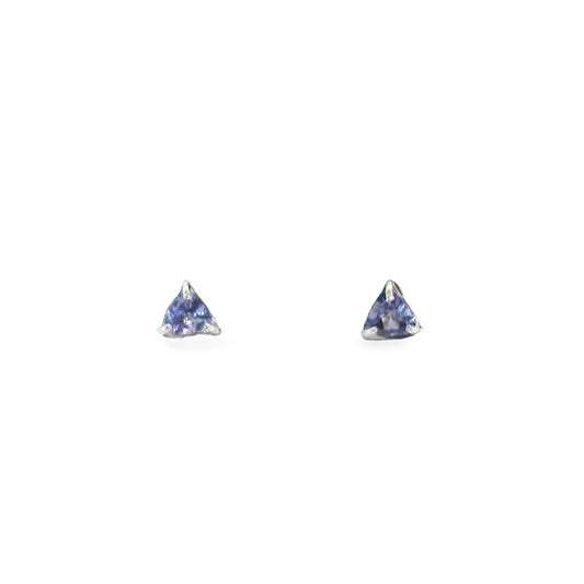 14K Triangle Tanzanite Stud Earrings