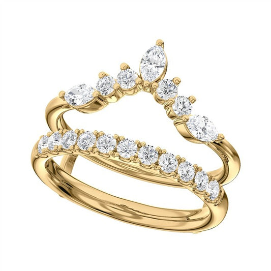 14K Crown Ring Jacket Diamond Wedding Band