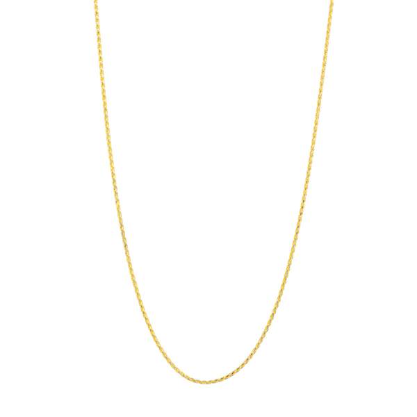 14 Karat Two Tone Gold Diamond Cut Wheat Chain