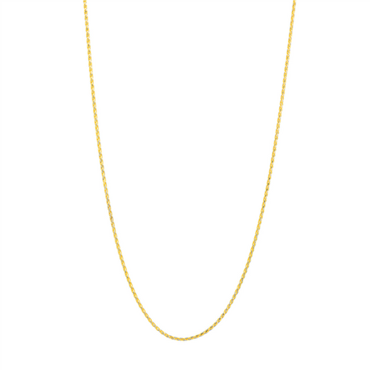 14 Karat Two Tone Gold Diamond Cut Wheat Chain