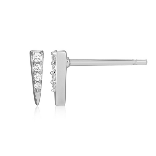 Silver Dagger Pave Lab Grown Diamond Stud Earrings