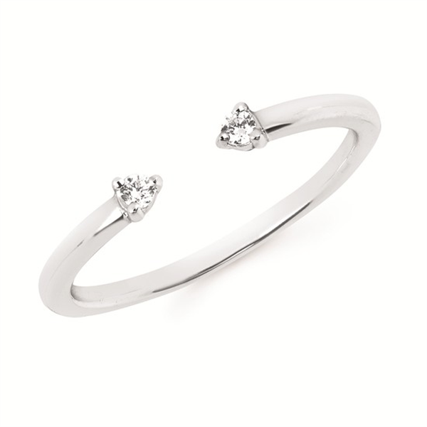 14K Stackable Open Accent Diamond Band