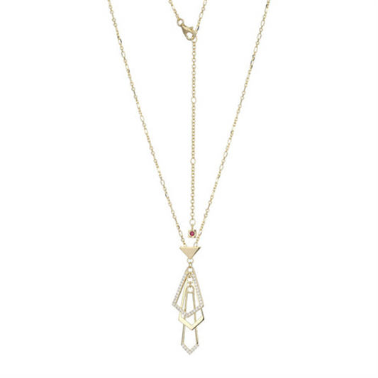 Yellow Gold Plated Art Deco Necklace