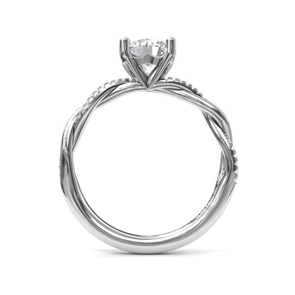 14 Karat White Gold Diamond Semi-Mount Engagement Ring