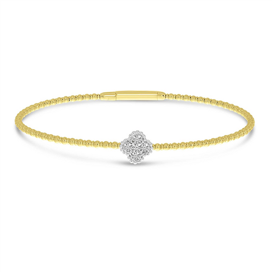 14K Diamond Clover Flexi Bracelet