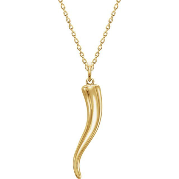 14K Yellow Gold Italian Horn Charm
