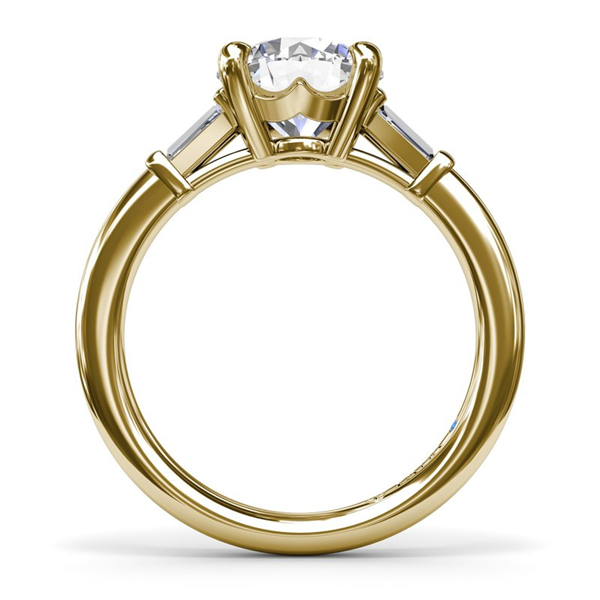 14K Tapered Baguette Diamond Semi-Mount Engagement Ring