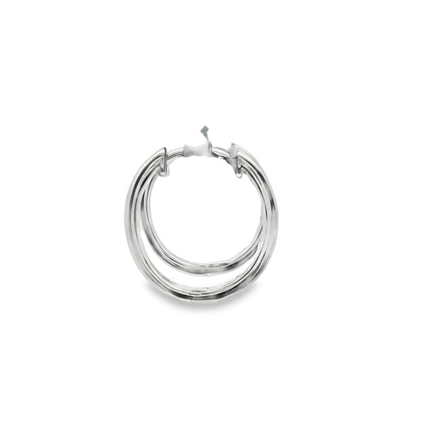 14K Channel-Set Baguette Diamond Hoop Earrings