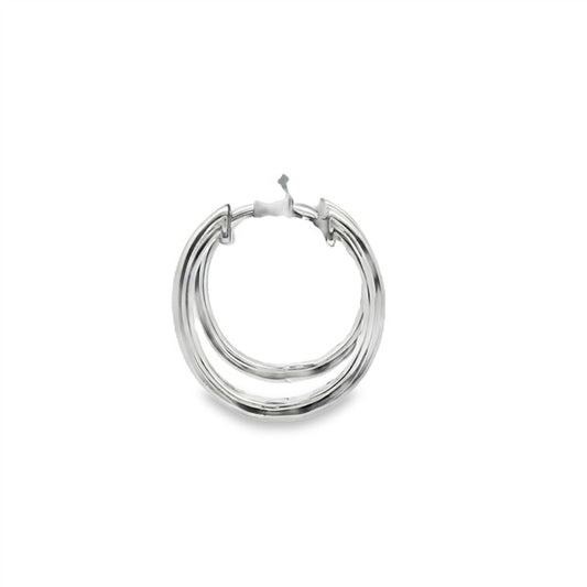 14K Channel-Set Baguette Diamond Hoop Earrings