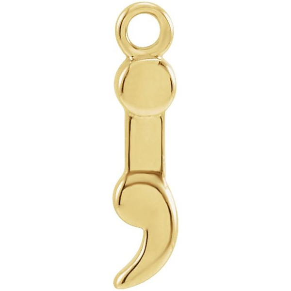 14 Karat Yellow Gold Semicolon Charms
