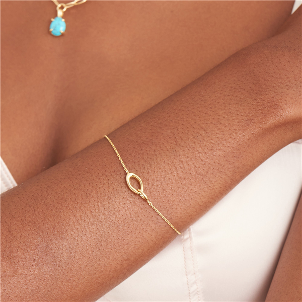 Sterling Silver Gold Wave Link Bracelet