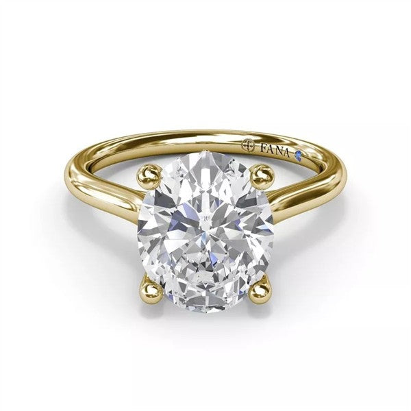 14KY Solitaire Hidden Halo Diamond Semi-Mount Engagement Ring
