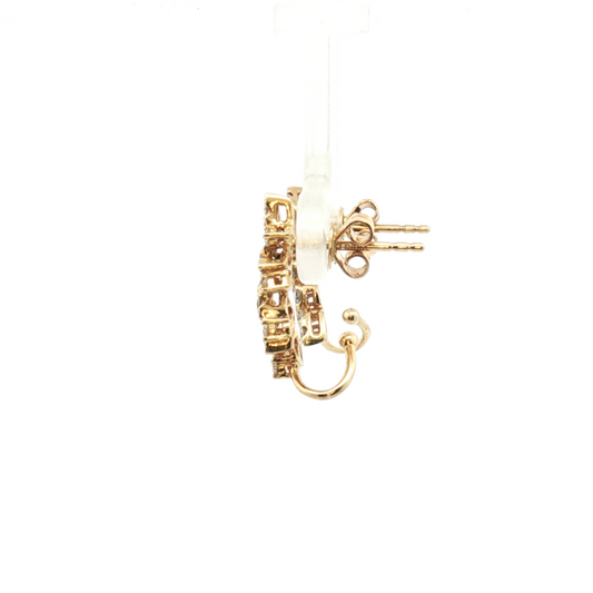 14K Diamond Cluster Climber Earring