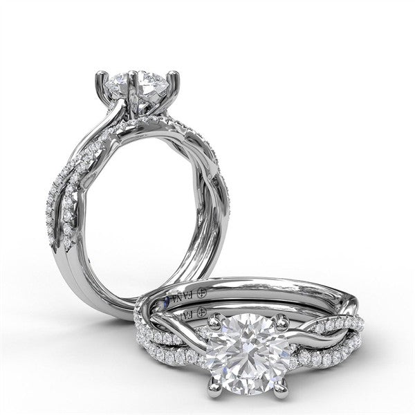 14K Diamond Twist Semi-Mount Engagement Ring