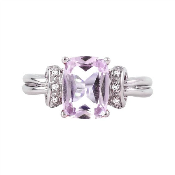 14K Pink Amethyst & Diamond Fashion Ring