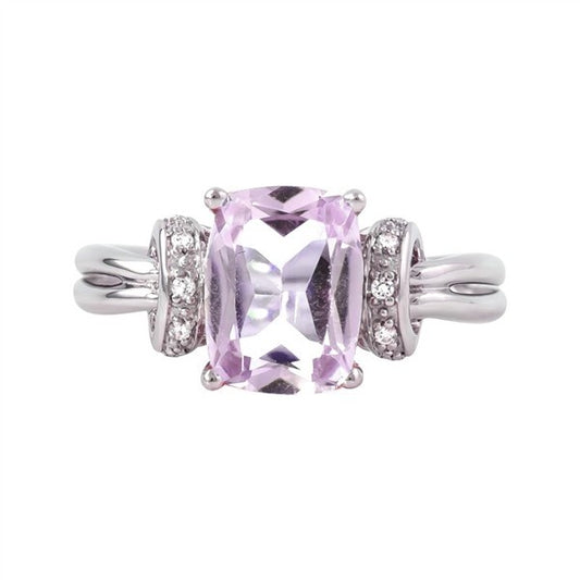 14K Pink Amethyst & Diamond Fashion Ring