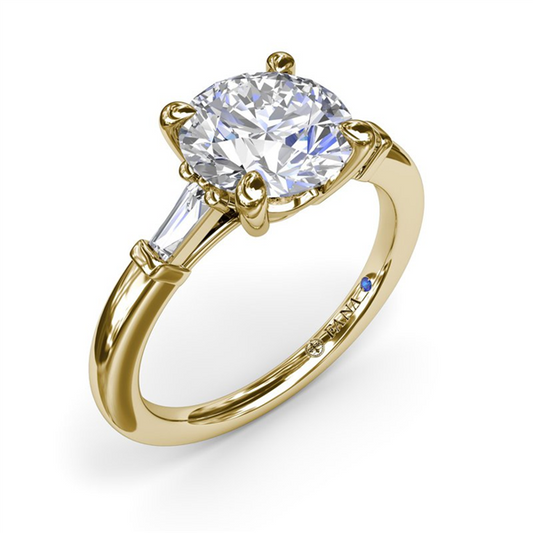 14K Tapered Baguette Diamond Semi-Mount Engagement Ring