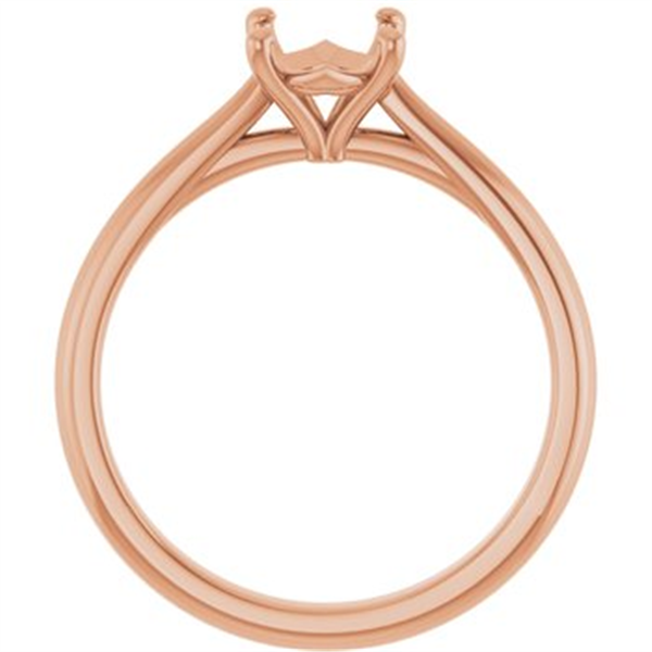 14K Rose Gold Oval Solitaire Ring Mounting