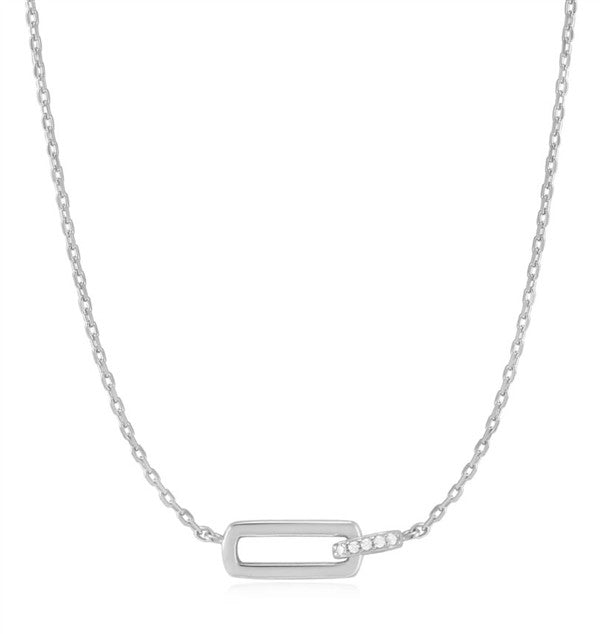 Silver Glam Interlock Necklace