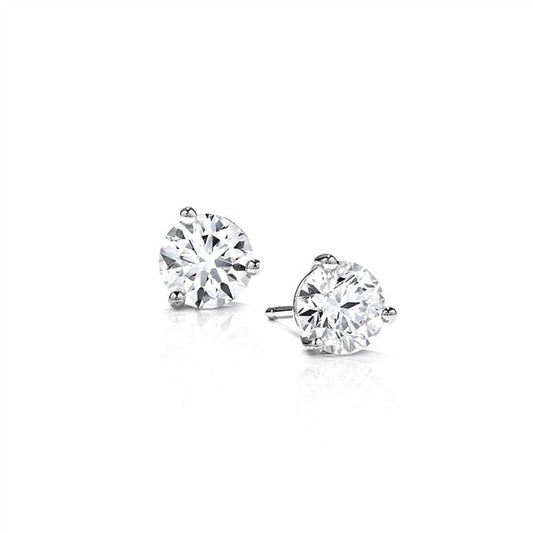 14 K White Gold 2/3ct Diamond Martini Stud Earrings