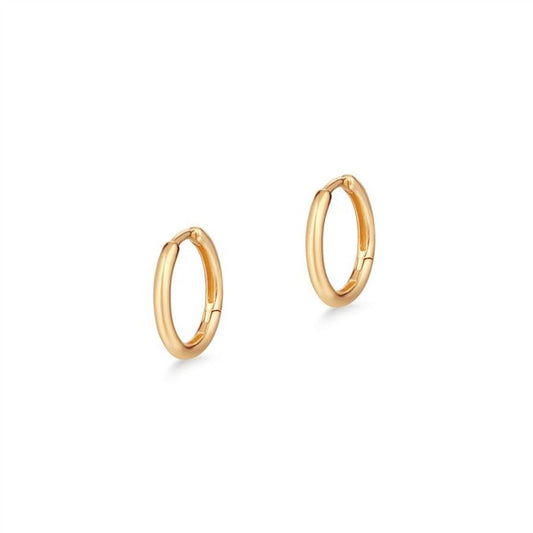 14K Yellow Gold Mini Huggie Hoop Earrings