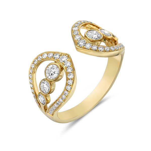 14K Nouveau Open Diamond Fashion Ring