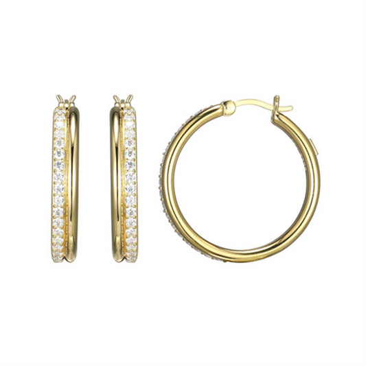 18K Gold Plated Goddess Hoop Earrings