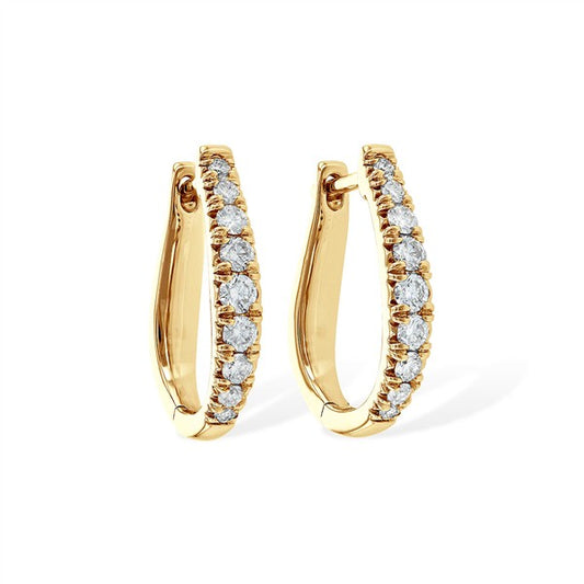 14K Graduated Diamond Hoop Earrings