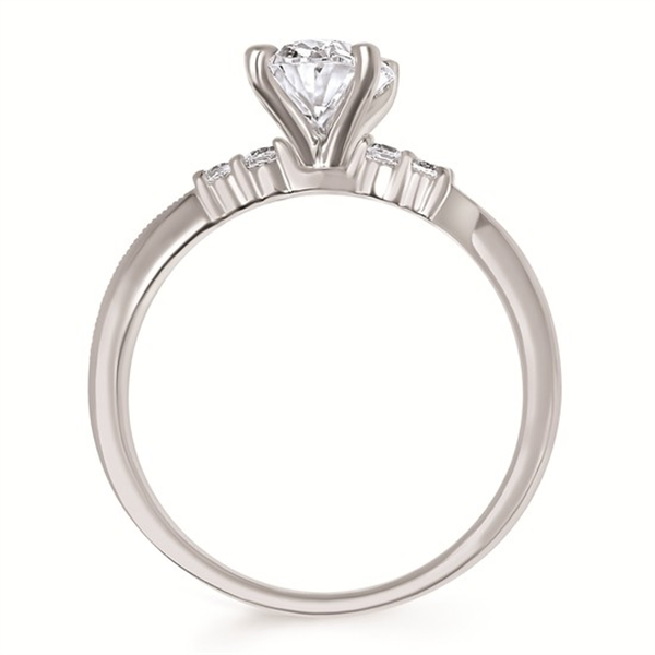14K Petite Milgrain Diamond Semi-Mount Engagement Ring