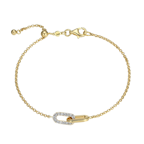 Gold Plated Lab Grown Diamond Linked Bracelet