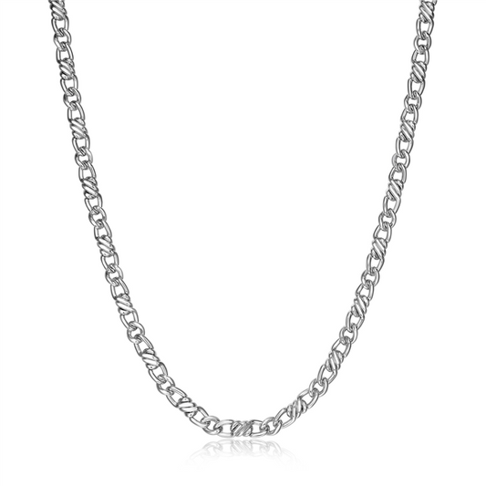 Sterling Silver Flat Curb Twisted 3+1 Italian Chain