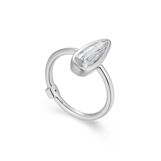 CZ Lustre Teardrop Ring