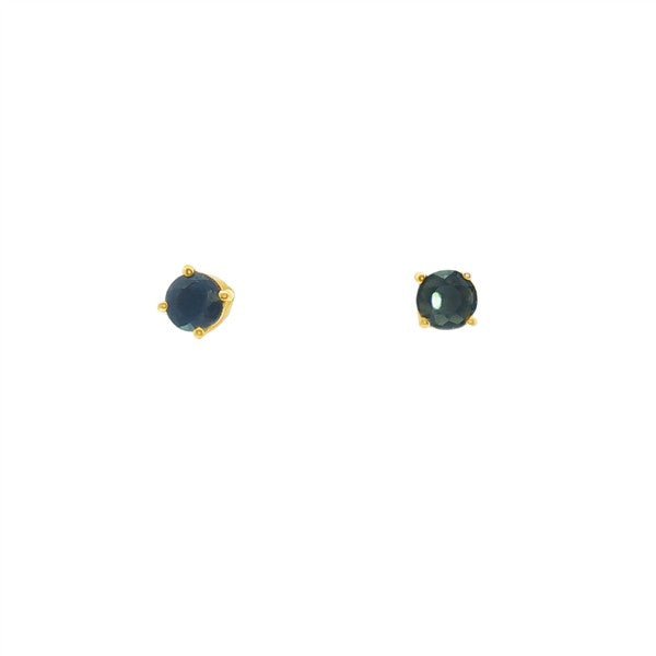 14K Blue Sapphire 4mm Four Prong Stud Earring