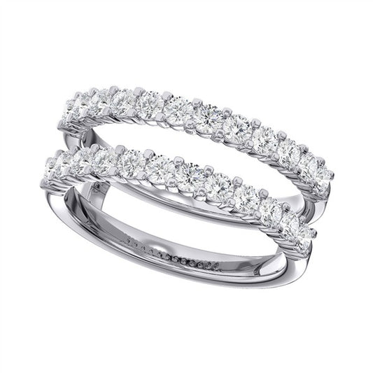 14K 1.02ctw Straight Diamond Ring Guard Band
