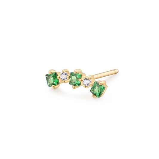 14K Tsavorite Garnet & White Sapphire Mini Climbers