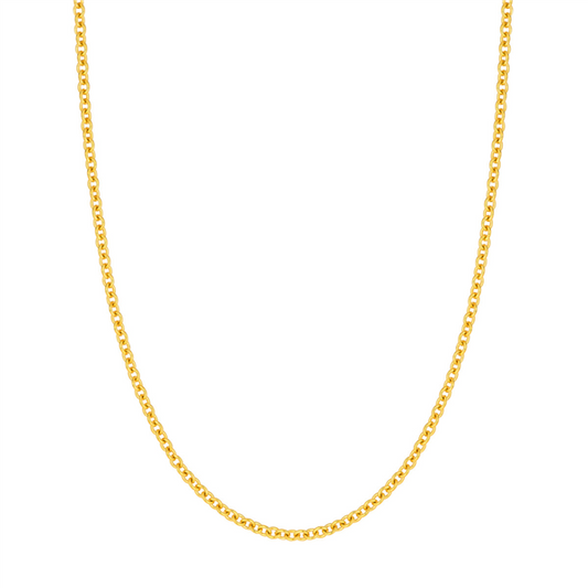 14 Karat Yellow Gold 3.3mm Open Cable Chain