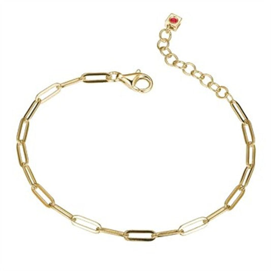 Sterling Silver 18K Gold Plated 3mm Paperclip Bracelet