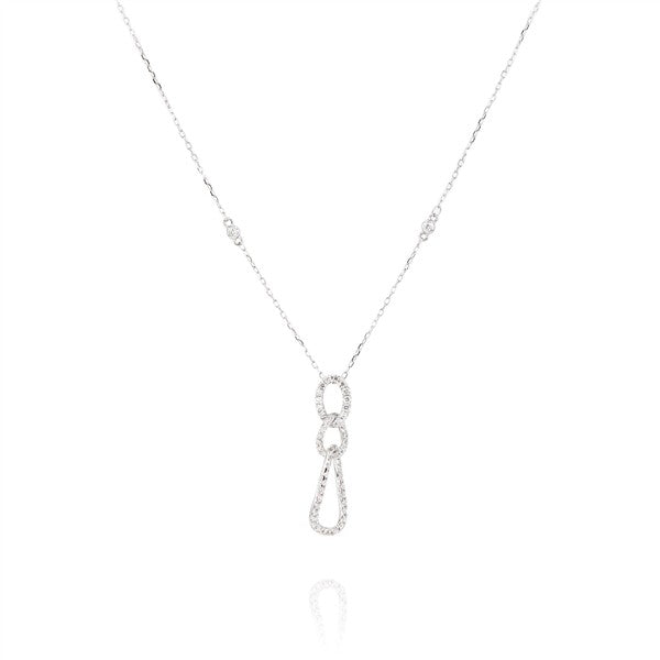 14K Link Drop Diamond Pendant
