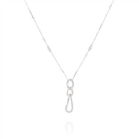 14K Link Drop Diamond Pendant