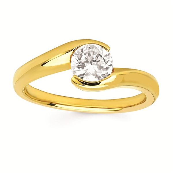 14 Karat Yellow Gold Half-Bezel Bypass Remount