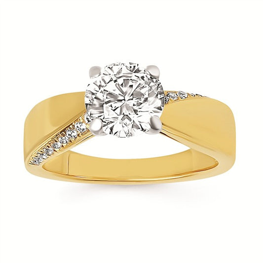 14K Wide Bypass Diamond Semi-Mount Engagement Ring