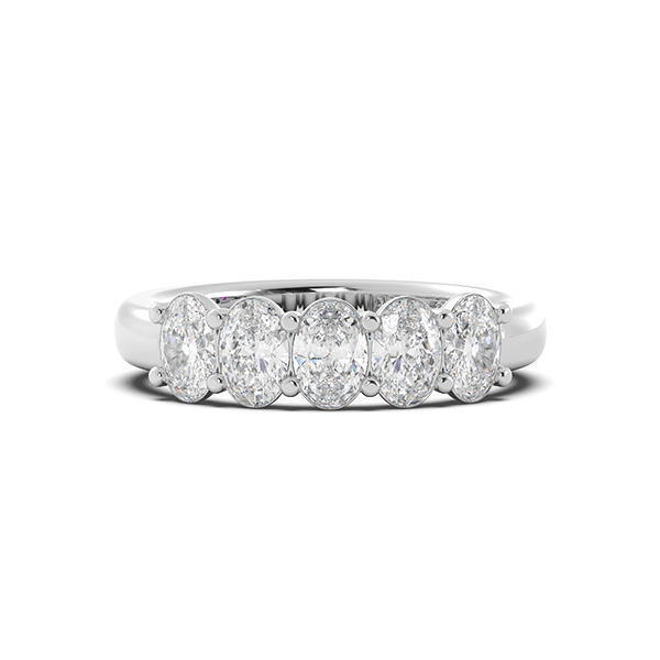 14K 5-Stone Oval Diamond Band