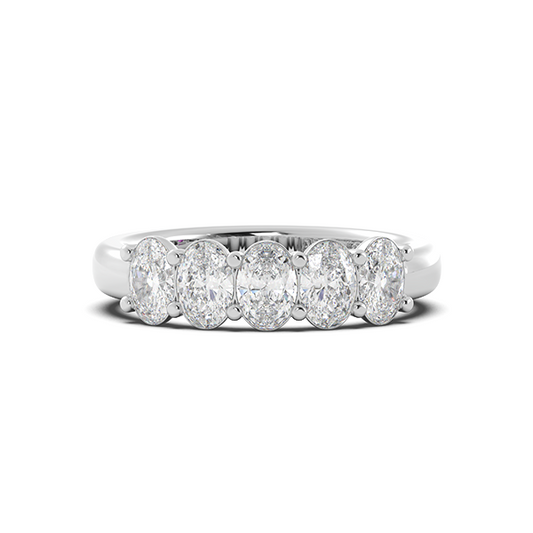 14K 5-Stone Oval Diamond Band