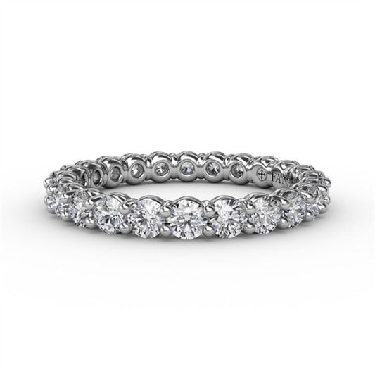 14 Karat White Gold Diamond Shared Prong Eternity Wedding Band