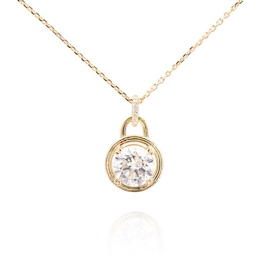 14 Karat Yellow Gold 2ct Diamond Pendant