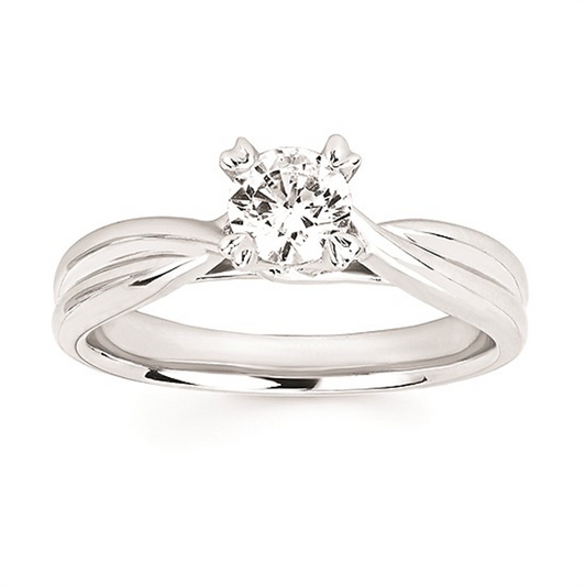 14K White Gold Twist Semi-Mount Ring